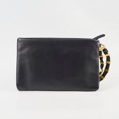 Chanel Wristlet Pouch Black Lambskin