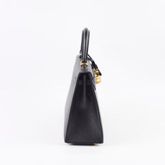 Hermes Kelly 25 Black Epsom - Y Stamp