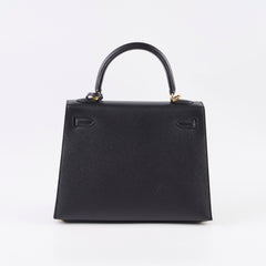 Hermes Kelly 25 Black Epsom - Y Stamp