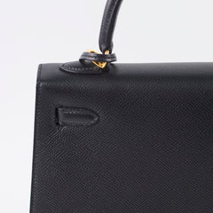 Hermes Kelly 25 Black Epsom - Y Stamp