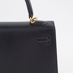 Hermes Kelly 25 Black Epsom - Y Stamp