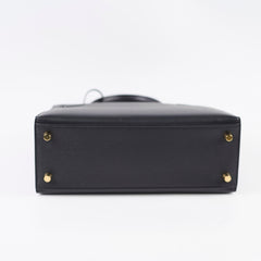 Hermes Kelly 25 Black Epsom - Y Stamp