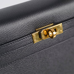 Hermes Kelly 25 Black Epsom - Y Stamp