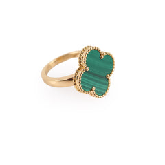 Van Cleef and Arpels Van Cleef Magic Alhambra Malachite Ring Size 56