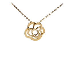 Chanel Fil De Camelia Necklace 18K Yellow Gold J2925