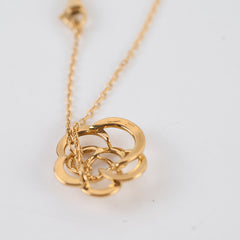 Chanel Fil De Camelia Necklace 18K Yellow Gold J2925