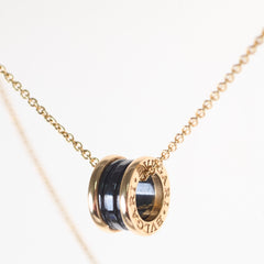 Bvlgari B. Zero1 Onyx Rose Gold Ceramic Necklace