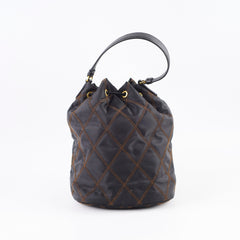 Prada Tessuto Nylon Bucket Bag Black