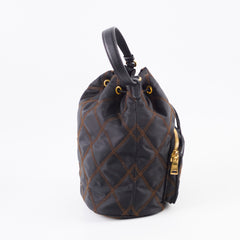 Prada Tessuto Nylon Bucket Bag Black