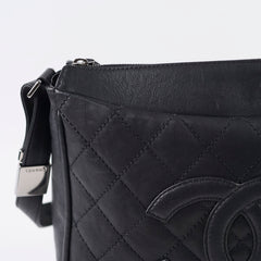 Chanel CC Vintage Messenger Bag Calfskin Black