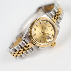 Rolex 26MM Datejust Two Toned with Diamond Dial Watch
