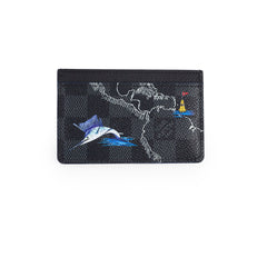 Louis Vuitton Damier Graphite World Map Porte Cartes Simple Card Holder