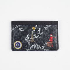 Louis Vuitton Damier Graphite World Map Porte Cartes Simple Card Holder