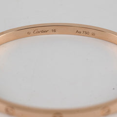 Cartier Love SM Pink Gold Size 16 Bracelet