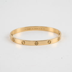 Cartier Love Bracelet Classic Model Yellow Gold Size 19