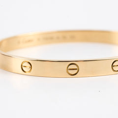 Cartier Love Bracelet Classic Model Yellow Gold Size 19