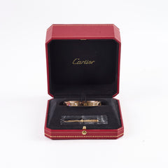 Cartier Classic Love with 4 Diamonds Rose Gold Size 17 Bracelet
