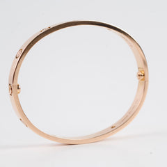 Cartier Classic Love with 4 Diamonds Rose Gold Size 17 Bracelet