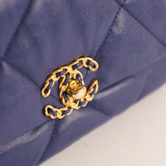 Chanel 19 Small Flap Lambskin Blue Navy