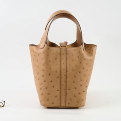 Hermes Picotin 18 Ostrich Chai - U Stamp