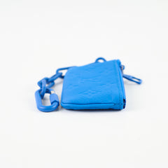 Louis Vuitton Pochette Cles Bleu Taurillion Tone on Tone Hardware