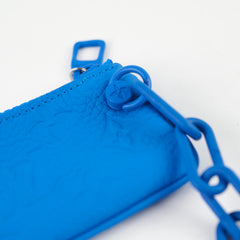 Louis Vuitton Pochette Cles Bleu Taurillion Tone on Tone Hardware