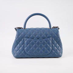 Chanel Coco Handle Dusty Steel Blue Caviar (23 Series)