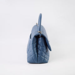 Chanel Coco Handle Dusty Steel Blue Caviar (23 Series)