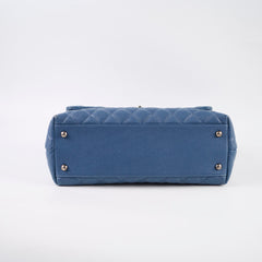 Chanel Coco Handle Dusty Steel Blue Caviar (23 Series)