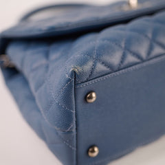 Chanel Coco Handle Dusty Steel Blue Caviar (23 Series)