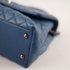Chanel Coco Handle Dusty Steel Blue Caviar (23 Series)