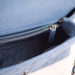 Chanel Coco Handle Dusty Steel Blue Caviar (23 Series)