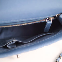 Chanel Coco Handle Dusty Steel Blue Caviar (23 Series)
