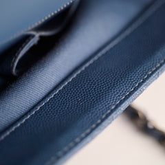 Chanel Coco Handle Dusty Steel Blue Caviar (23 Series)