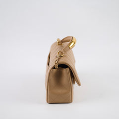 Chanel Rectangle Mini Top Handle Dark Beige Lambksin GHW