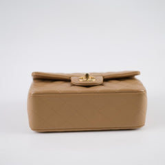 Chanel Rectangle Mini Top Handle Dark Beige Lambksin GHW