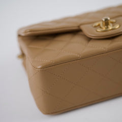 Chanel Rectangle Mini Top Handle Dark Beige Lambksin GHW