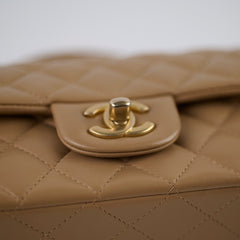 Chanel Rectangle Mini Top Handle Dark Beige Lambksin GHW