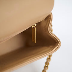 Chanel Rectangle Mini Top Handle Dark Beige Lambksin GHW