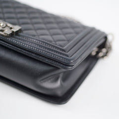 Chanel Old Meidum Boy Bag Black Lambskin RHW 22 Series