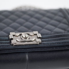 Chanel Old Meidum Boy Bag Black Lambskin RHW 22 Series