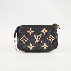 Louis Vuitton Mini Pochette Black Cream Bicolor Empreinte
