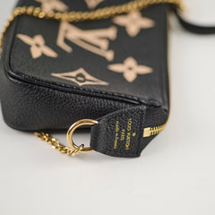 Louis Vuitton Mini Pochette Black Cream Bicolor Empreinte