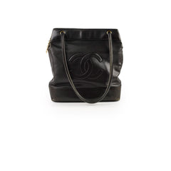 Chanel Deca Coco Mark Black Vintage Tote