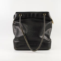 Chanel Deca Coco Mark Black Vintage Tote