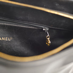 Chanel Deca Coco Mark Black Vintage Tote
