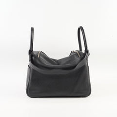 Hermes Lindy 30 Clemence Black D Stamp