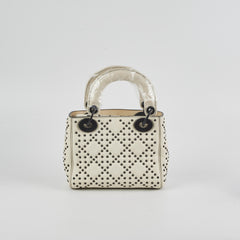 Christian Dior Mini Lady Dior Studded Ivory