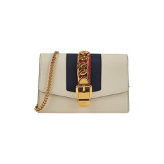 Gucci Super Mini Sylvie White Chain Crossbody