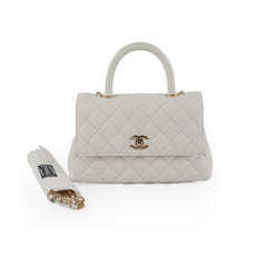 Chanel Coco Handle Small Caviar White